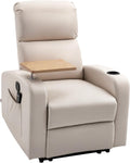 Fauteuil, 22 cm, Tissu en Microfibre Beige, télécommande, Poches latérales et Télécommande Chaise TV pour Salon et Chambre, HOMCOM