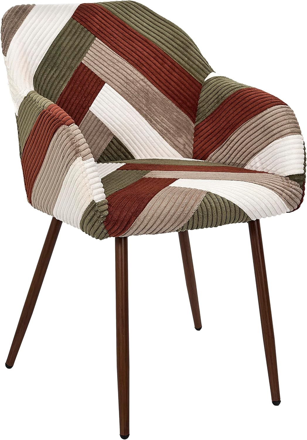 Fauteuil, Dimensions Généreuses, Beige Taupe Terracotta Vert, Modèle Scott, HOME DECO FACTORY