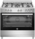 La Germania Cuisinière, 90 × 60 cm, acier inoxydable, 90 × 90 × 60 cm, 97 L, SE965GX, 5 brûleurs, fonction gril