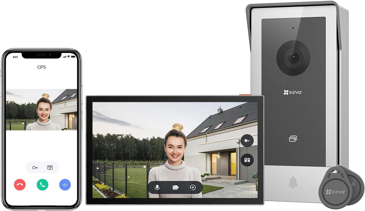 EZVIZ Interphone, Wi-Fi, 7 pouces, Visiophone Connecté WiFi, commande tactile, portable