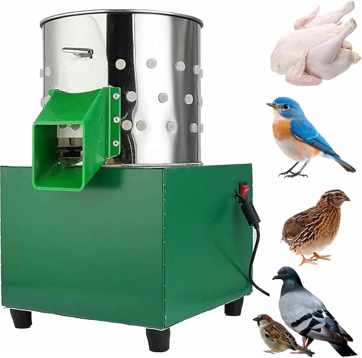 Contrôle de picage, pour Caille Moineau Oiseau Pigeon, 32 × 34 × 47 cm, acier inoxydable, réglable, Machine à Plumer Les Poulets Commerciale