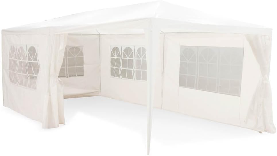 Tonnelle, Tente de Camping pour 70 Personnes, 24 mm, Barnum avec Parois Latérales, Lifetime Garden, 3 × 6 M, Blanc Étanche
