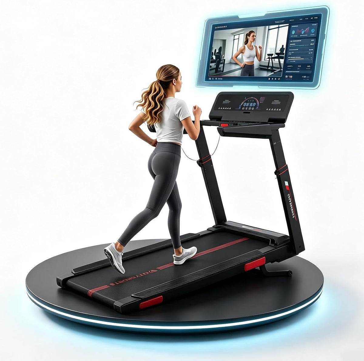 CITYSPORTSPRO Tapi de course, 770 mm, télécommande, 1 045 mm, 6 niveaux, Tapis de Marche Pliable Inclinable 16.5 km/h, 12 programmes