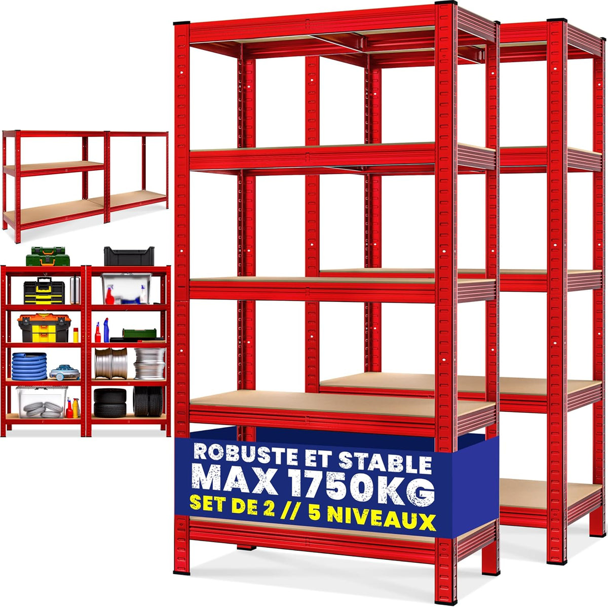 Étagère de rangement, 5 Niveaux, Deuba, 40 cm, 180 × 90 × 40cm, 875kg, 180cm, 90cm