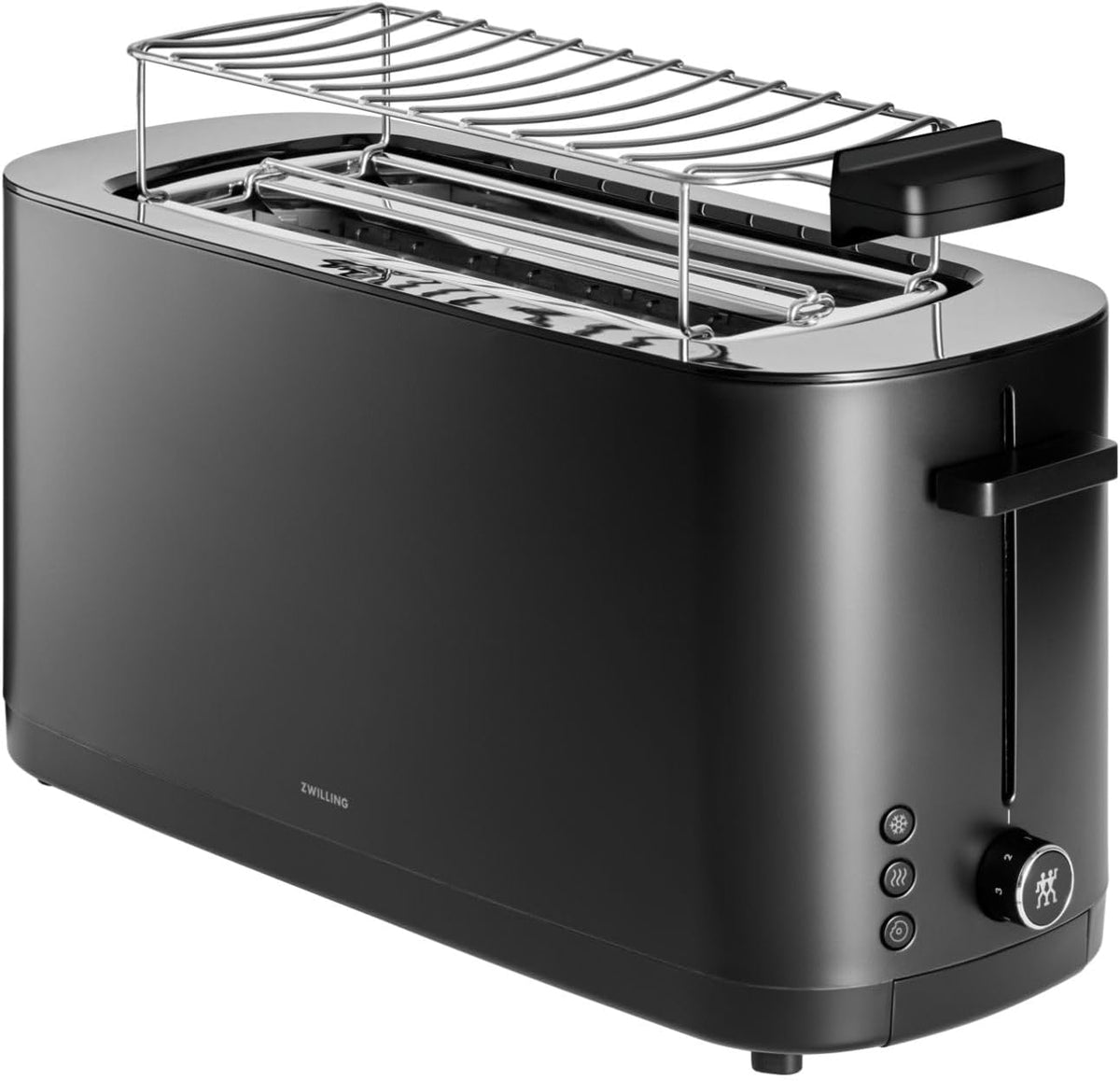 ZWILLING Grille-pain, 41 × 17 × 21 cm, 1800 W, 7 niveaux, 3 fonctions, 3 programmes, 7 Degrés de Brunissement, 4 Toasts/2 Tranches Longues, Noir