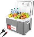 TZS First Austria Réfrigérateur, Glacière avec roues, 45L, Pour camping, 12V, 230V, 6°C, 24°C, 50°C, 220V, 240V, Gris, portable, festival