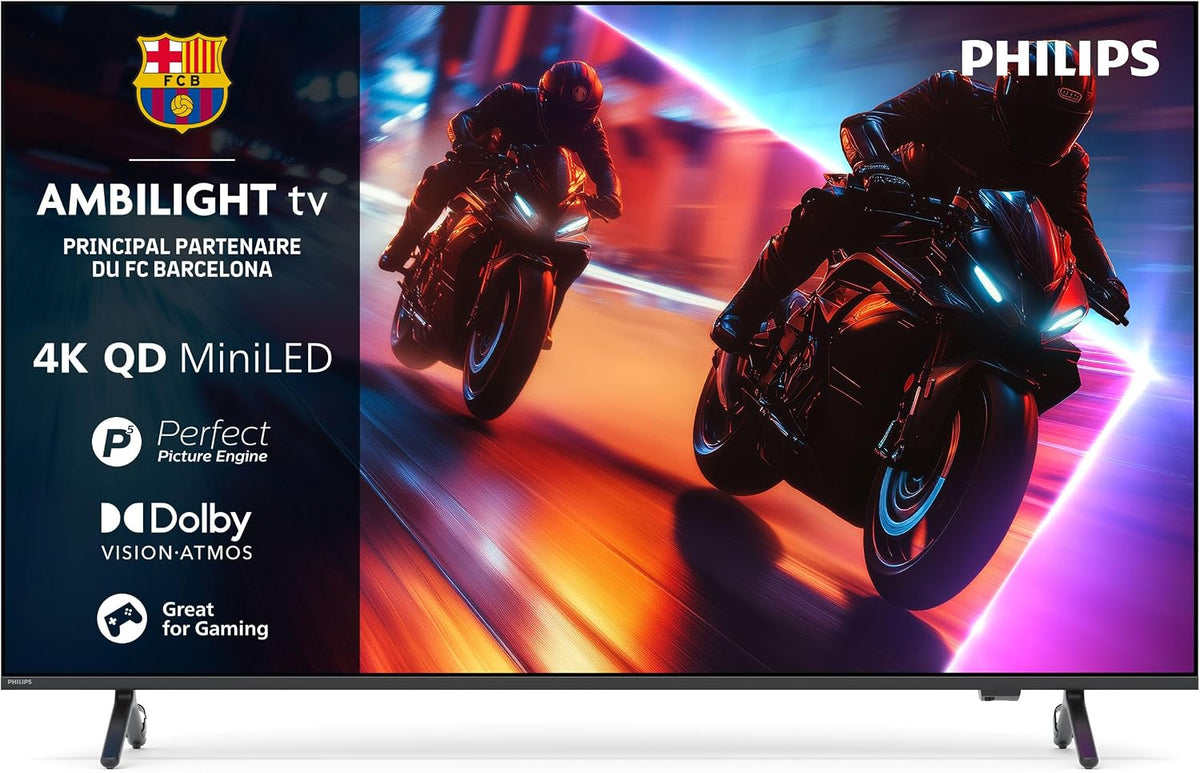 PHILIPS Téléviseur, Écran 65 Pouces avec P5 Perfect Picture Engine Ultra HD, 65MLED910, 4K UHD, Mini LED, éclairage LED, Dolby Atmos