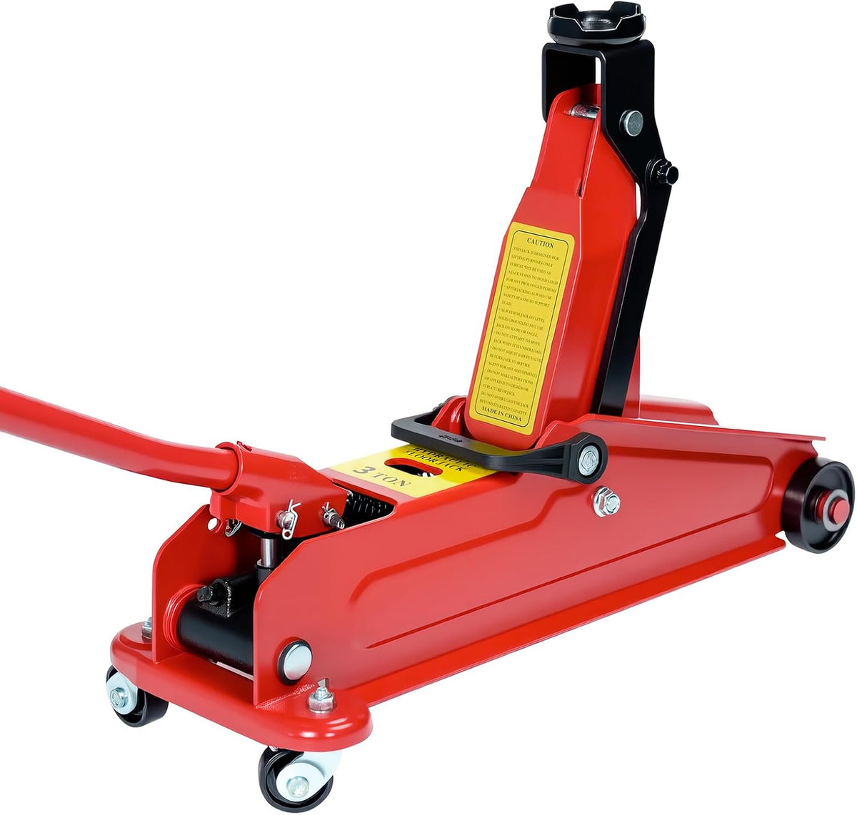 HYCHIKA Cric Hydraulique 3T Professionnel, 370 mm, Cric Voiture avec Roue Pivotante 360°, Vérin de plancher, HYCHIKA BETTER TOOLS FOR BETTER LIFE