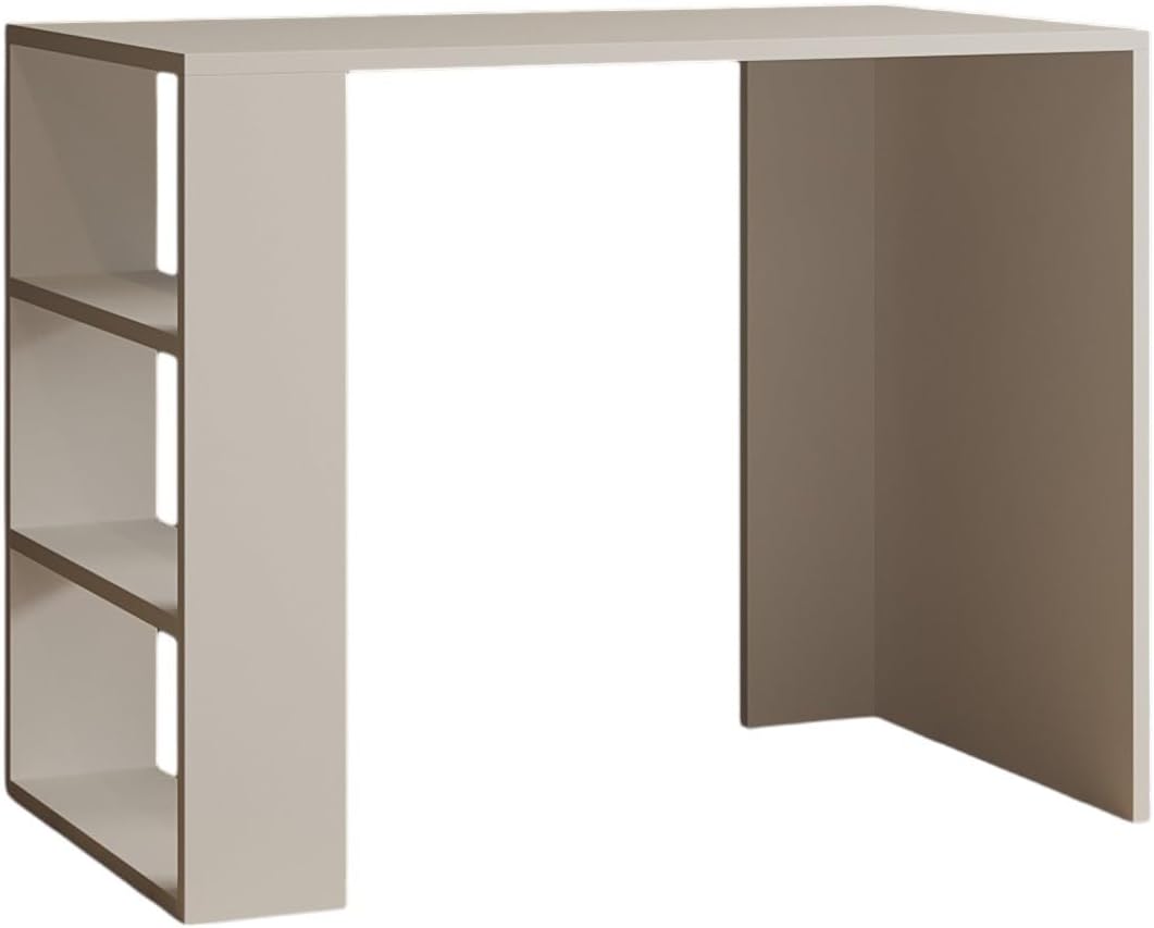 Bureau, avec étagères et Rangement, 90 × 70 × 50 cm, 18 mm, 90 cm, 70 cm, épaisseur 18 mm, Blanc, Multi-Usage, Hanah Home