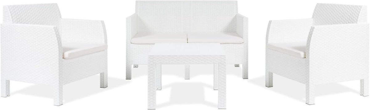TOOMAX Salon de jardin, 63 × 65 × 76 cm, Ensemble Matilde de jardin 4 places. Canapé, 122 × 65 × 76 cm, 2 fauteuils et une table basse