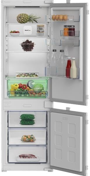 Réfrigérateur Beko B3BCNA294HS, éclairage LED, 270 L, 194 L, 76 L, 177, 5 cm, 3 tiroirs, réglable, commande tactile, encastrable