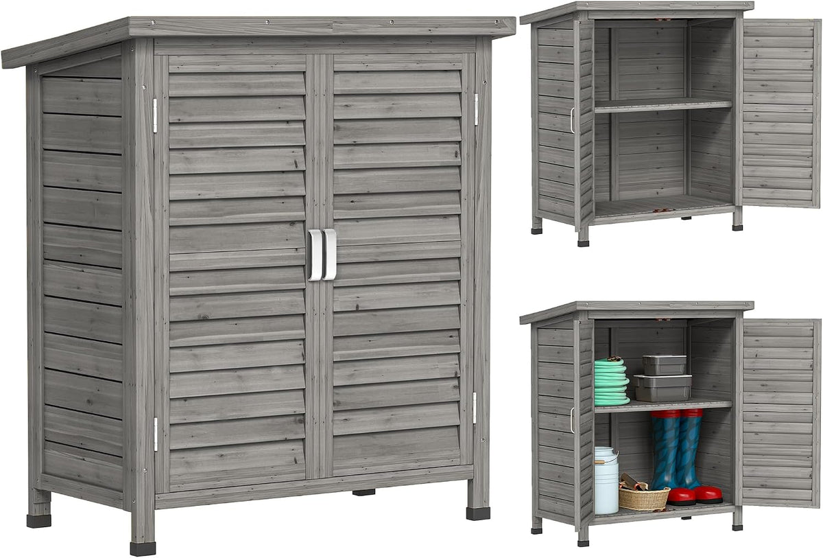 Abri de jardin, 87 × 46, 5 × 96, 5 cm, Outsunny, 2 portes, 3Portes
