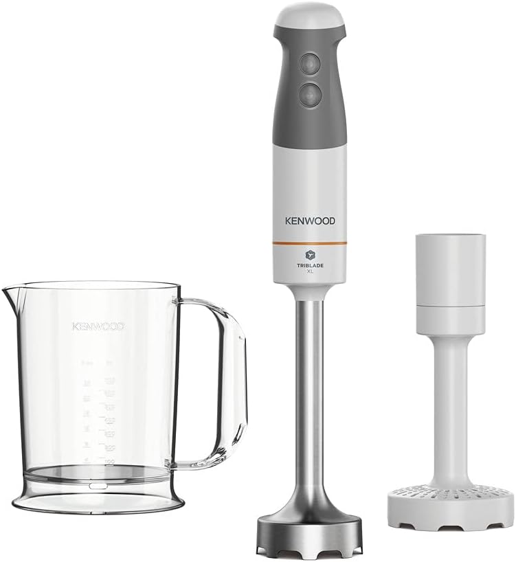 Lave-vaisselle, 850 W, Triblade HBM40.004WH Mélangeur à Main avec Anti-éclaboussures, Kenwood, 1000 W