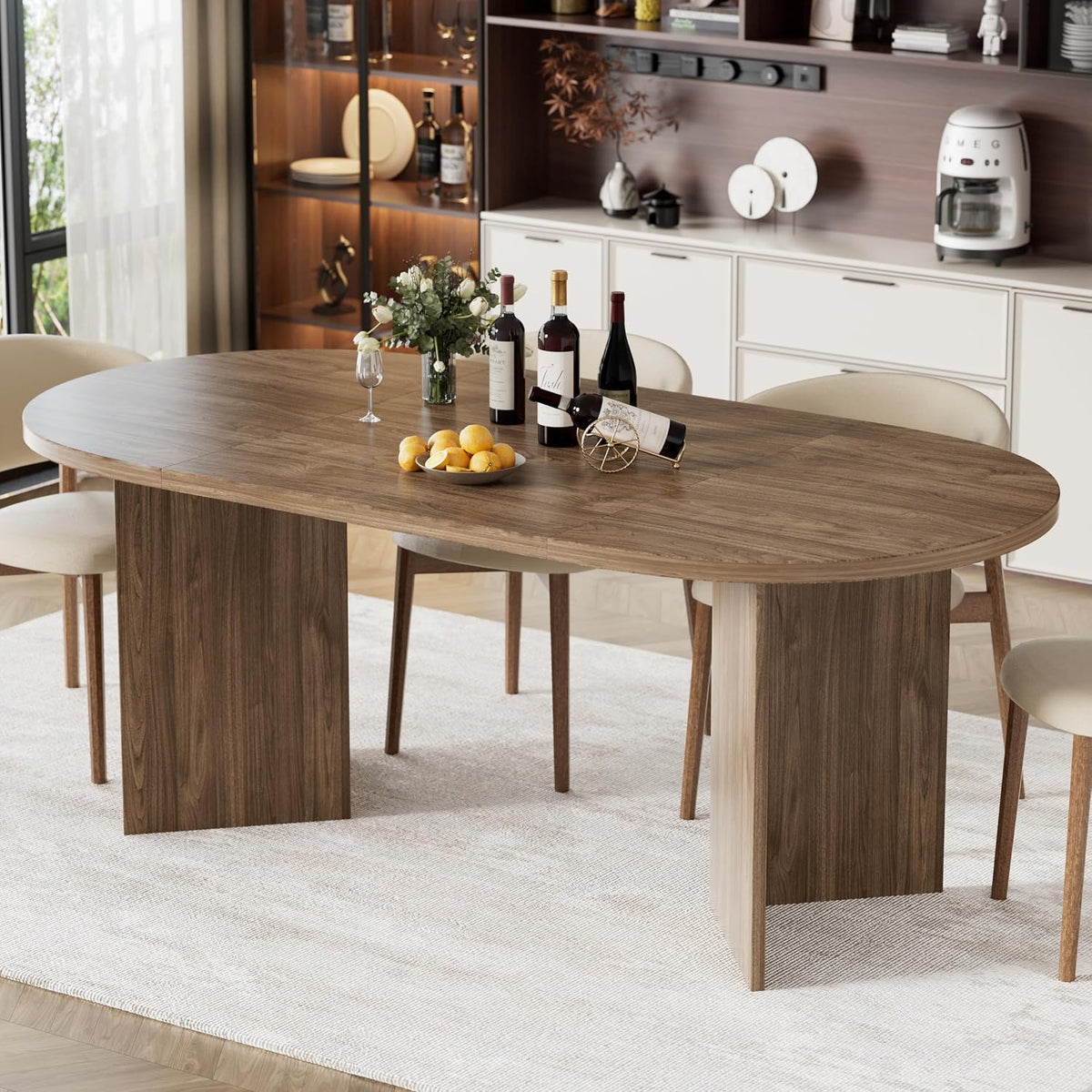 Table MSFE 190x90x76cm, 190 × 90 × 76cm, pour Salle à Manger, 10 couverts, 6-10 Personnes, Salle de Réunion, Salon