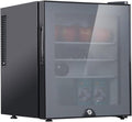 hxoity Mini réfrigérateur, 30 L, 30L Mini Frigo Bureau Avec Porte Vitrée, verre, 38 dB, 3 VITESSES, 10 °C, 15 °C, éclairage LED