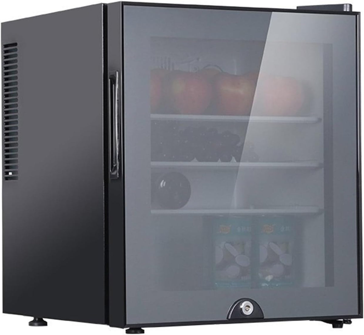 hxoity Mini réfrigérateur, 30 L, 30L Mini Frigo Bureau Avec Porte Vitrée, verre, 38 dB, 3 VITESSES, 10 °C, 15 °C, éclairage LED