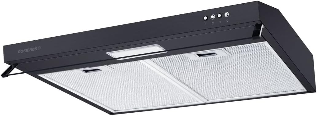 Hotte aspirante Rosieres RHC638, éclairage LED, 60 cm, 3 vitesses, 66 dB, 348 m3/h, Hotte casquette RHC638/1PN
