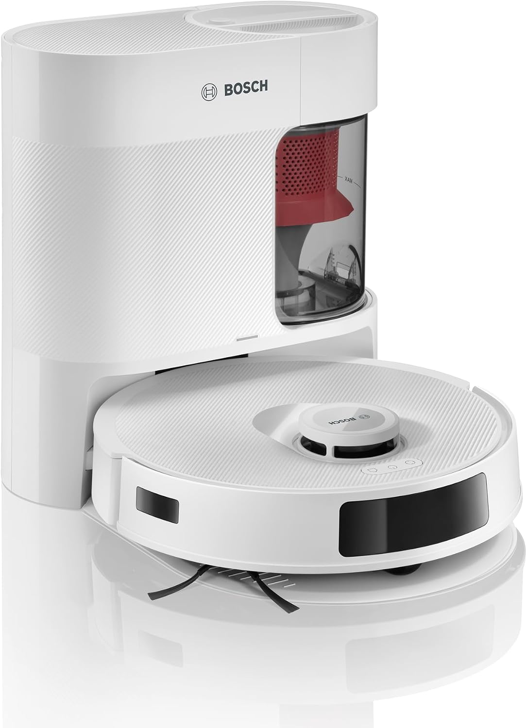 Bosch BCRD1W Robot aspirateur, 1, 5 L, BCRD1W Spotless+, réservoir d'eau, anti-emmêlement