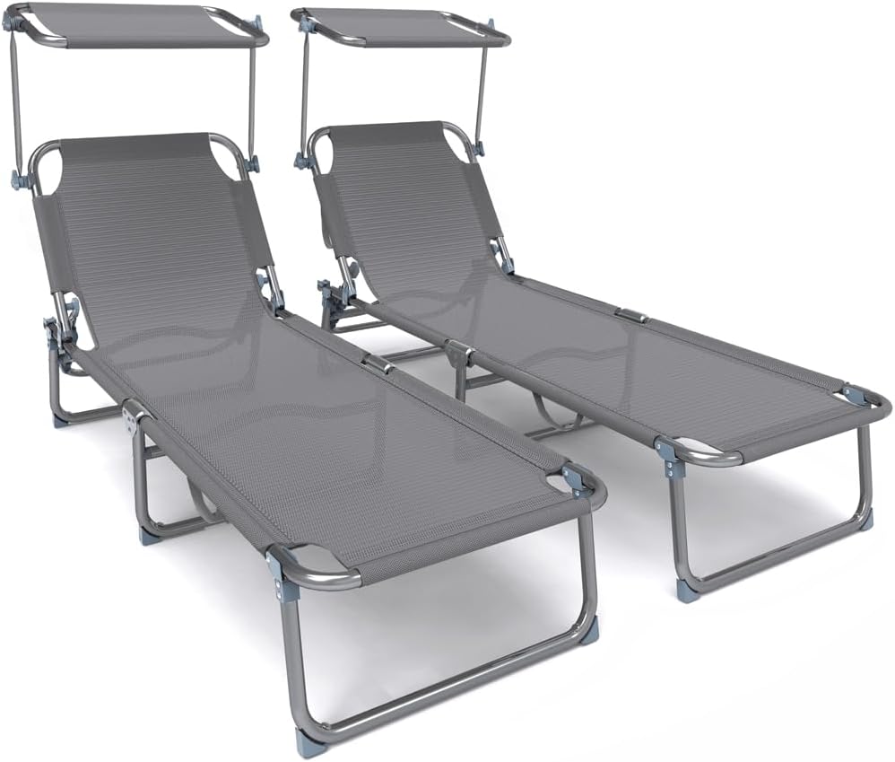 vounot Bain de soleil, pliable, 110KG, 6kg, réglable, portable