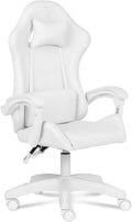 Chaise, 50 cm, réglable, Ranqer, Pivotement 360°, Blanc, Accoudoirs, Soutiens Lombaire et Cervical, Confort Durable et Abordable