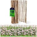 Clôture décoratives, Cloture a Piquets en Bois de Noisetier pour Jardin, Ganivelle Naturelle et Durable pour Delimitation de l'Espace Exterieur, KADAX