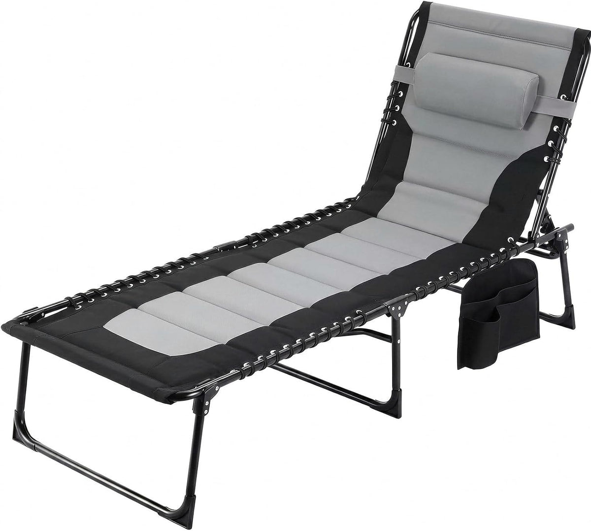 Bain de soleil, 199 × 66 cm, avec Dossier réglable en 5 Positions, pour Plage, Clevich, 150 kg, 22 × 1, 0 mm, 79 × 66 × 15 cm, pliable
