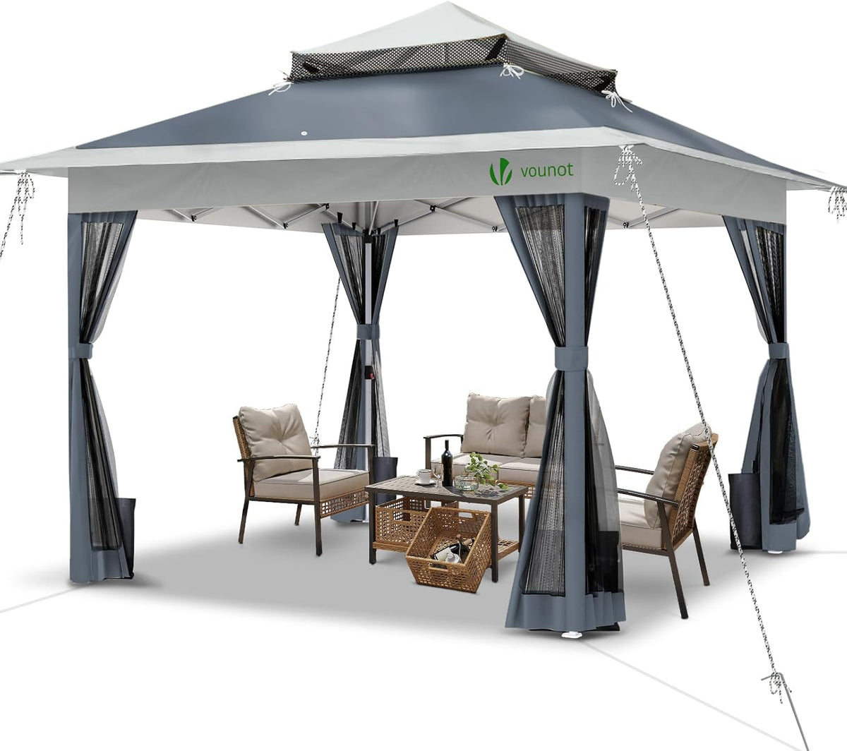 Tonnelle vounot, 3, 6 × 3, 6 m, 3.6 × 3.6m
