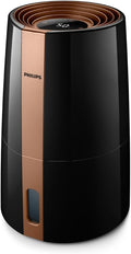PHILIPS Humidificateur pour chambre simple, 300 ml, 45m2, 300ml, Humidificateur d'air 3000, Jusqu'à 45m2, Noir, réservoir d'eau