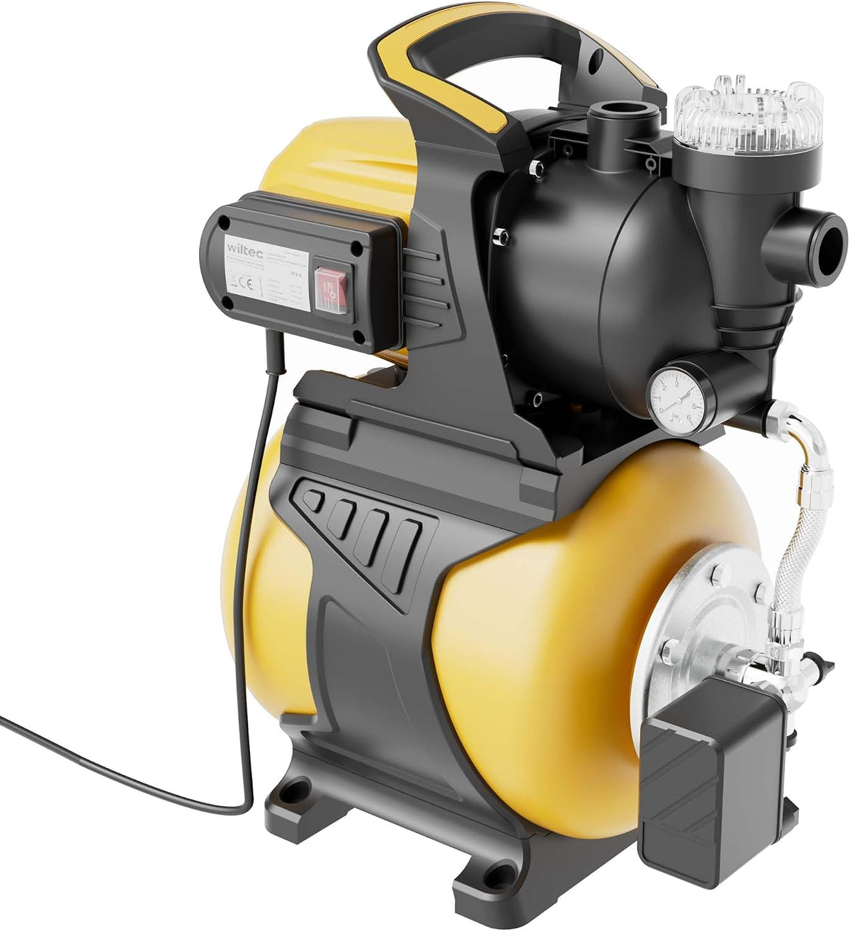 WilTec Système à goutte et de micro-aspersion, 1000 W, 3500 l, 2850 tr/min, 19 L, 86 dB, Station d'eau domestique 1000 W, P 8 m