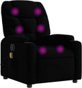Fauteuil, télécommande, 74 × 89 × 100 cm, Noir Tissu, Siège Électrique de Salon, vidaXL, 74 × 146 × 78 cm, 50 cm, 59 cm, 44 cm, 55, 5 cm, réglable