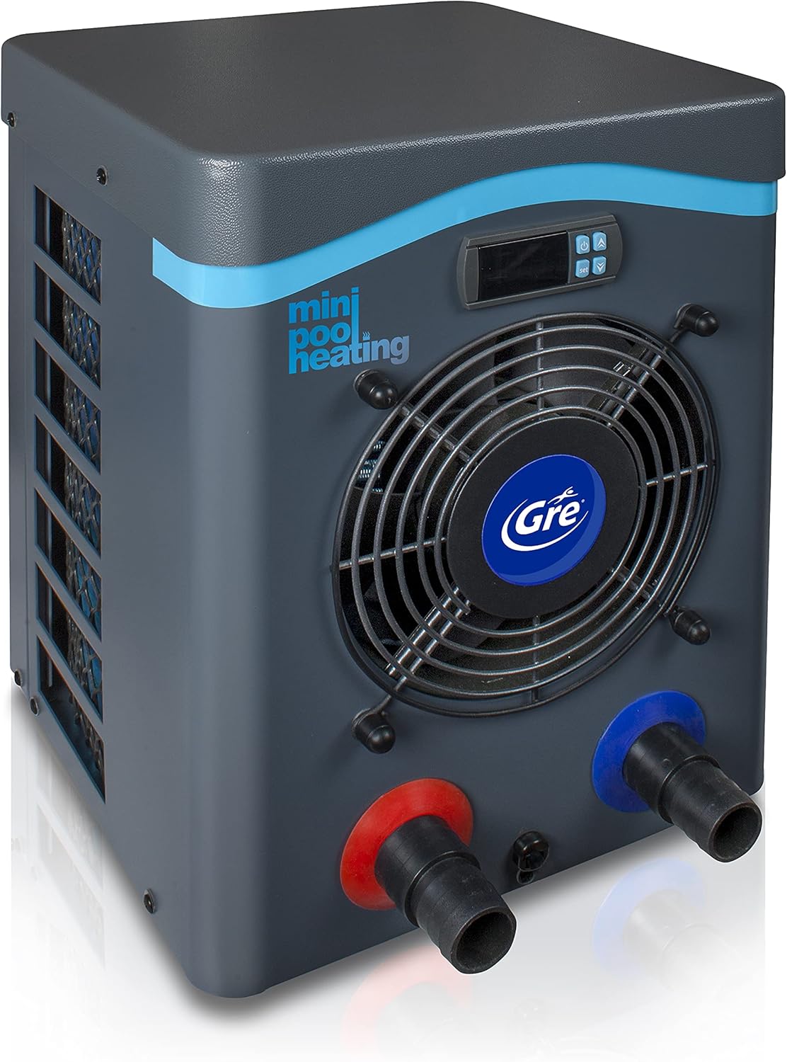 Gre Pompe à chaleur pour piscine, chauffage pour piscines hors-sol. Couleur grise, 240 V, HPM20, 50 Hz, 59 KW, 5 KW, 2 KW