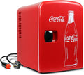 Mini réfrigérateur Koolatron, 4 L, voiture et voyage 12 V Rouge, verre, 230 V, 18 °C, portable, bureau, nourriture, boissons, enfants