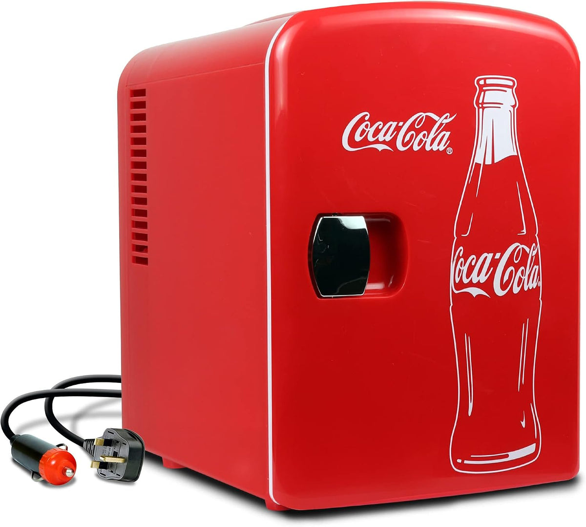 Mini réfrigérateur Koolatron, 4 L, voiture et voyage 12 V Rouge, verre, 230 V, 18 °C, portable, bureau, nourriture, boissons, enfants