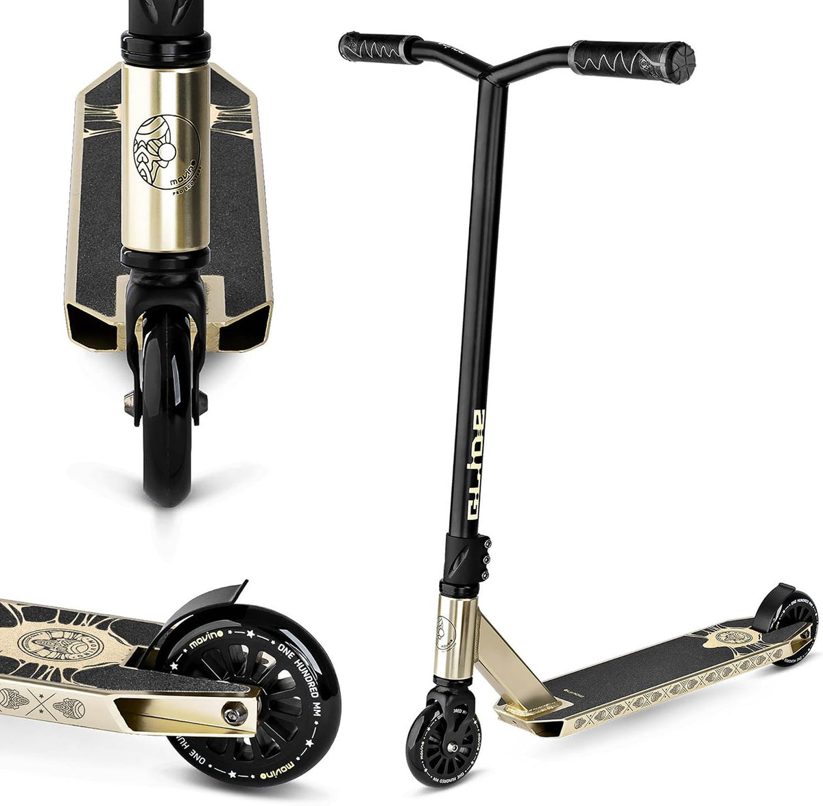 Trottinette freestyle, 100 mm, Aluminium 6061, Movino, 480 × 110 mm, 160 mm, 530 mm, 580 mm