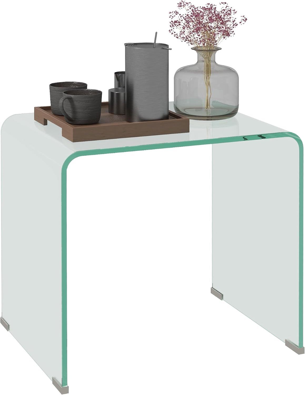 Table basse HOMCOM, 50 × 40 × 45 cm, verre, 1 cm, 50L, 40l