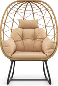 Chaise, 150 kg, Salon Extérieur avec Support en Métal, Fauteuil avec Coussin Souple Amovible, LIFEZEAL, Charge 150 kg, Véranda