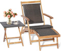 Bain de soleil, pliable, GIANTEX, portable, Ensemble de Chaises Longues de Patio, Piscine