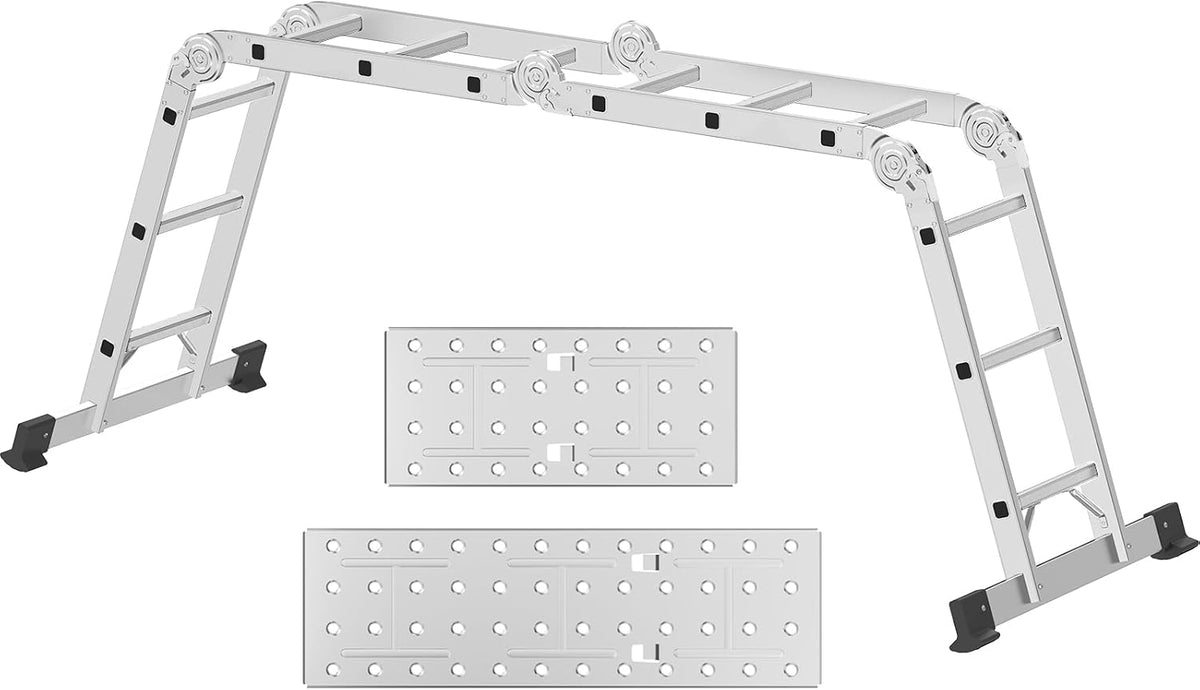 Échelle multifonctions, Échelle Multifonction 3.4m Aluminium, réglable, 150 kg, AMHANCIBLE, 34 × 25 × 94 cm, Charge 150 kg, portable