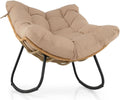 Fauteuil COSTWAY, 140 kg, Cadre en Métal, Rocking Chair pour Balcon Salon Porche, 124 × 98 cm, Charge 140 kg, Coussin Épais Amovible