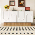 Buffet Merax 160x38x75, 160 × 38 × 75 cm, façade mate en imitation bois, avec 4 portes, placard multifonctionnel pour salon et salle à manger