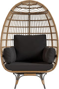Siège suspendu, cadre en acier et base en métal, chaise panier surdimensionnée rotative pour patio, réglable, Chaise œuf pivotante à 360°, Crevyteg