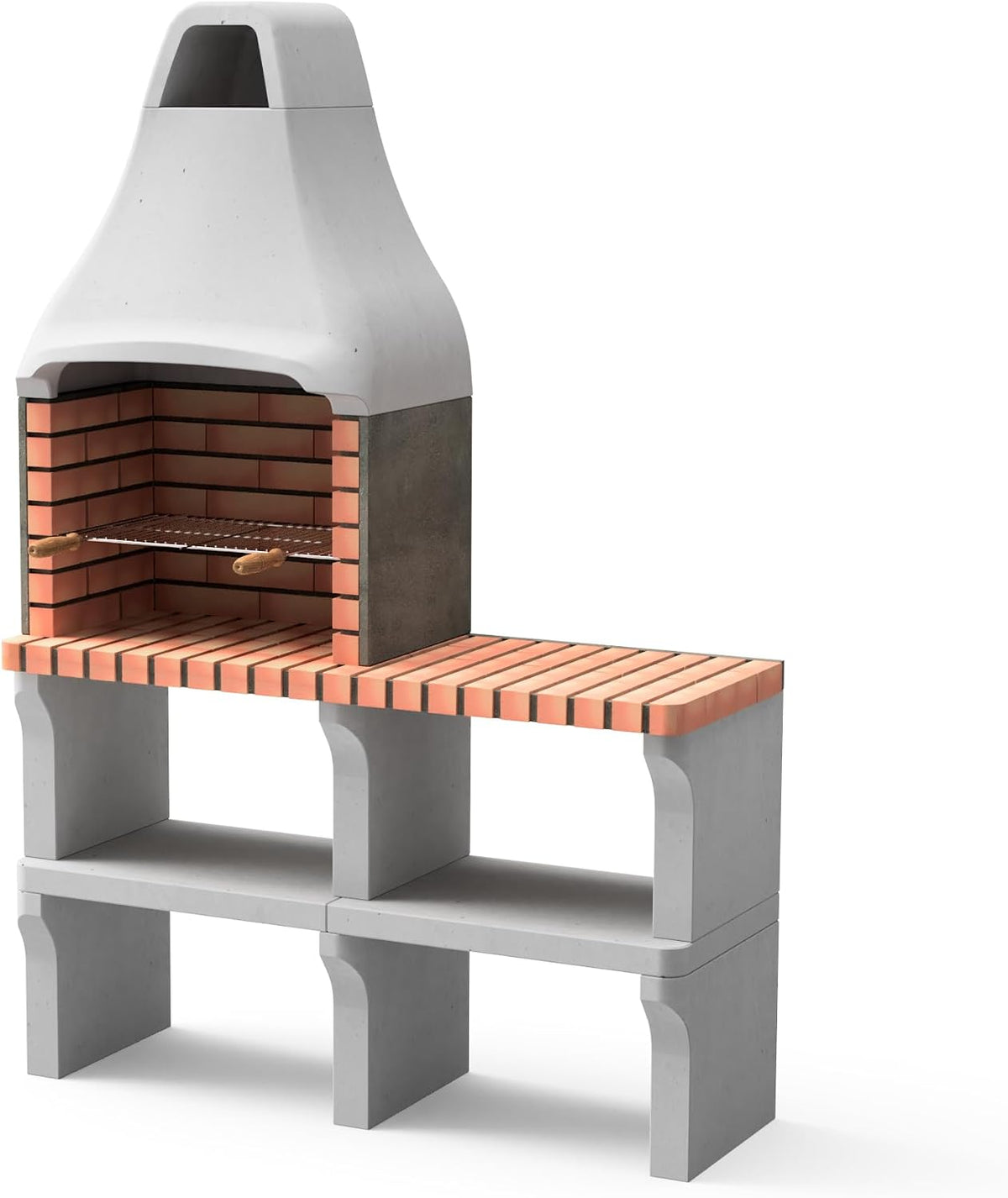 Barbecue, Cuisine extérieure jardin, 128 × 47 × 190 cm, MAESTRO FERRETERO, 56 × 35 cm, M00196, REF: M00196, Gris, MOVELAR, Orange