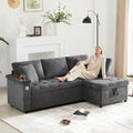 Canapé, 209 cm, Yihomfy, 130 cm, 84 cm, Gris-3, Gris-3 Seat, Rangement d'accoudoir et de 2 oreillers, Espace de Rangement