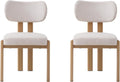 Chaise JZGORC, au Design de Style Rustique et aux Pieds en métal Finition Noyer, pour Salon, Salle à Manger et Cuisine, Beige