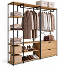 Armoire IDMarket, 170 cm, 167 cm, Dressing modulable double penderie DETROIT L.170 cm, 5 étagères, 2 tiroirs