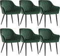 Chaise, 7 cm, réglable, SONGMICS, 49 cm, Lot de 6, Fauteuil en Velours, Rembourrée
