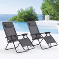 Bain de soleil, pliable, 160 × 65 × 110 cm, CONCEPT USINE, 5, 5 × 62 cm, Lot de 2 Transats Inclinables MANIHI Noir et Gris Pliables, réglable