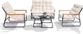 NATURAL EXPRESSIONS Salon de jardin, canapé 2 Places + 2 fauteuils de Jardin Beige, 16 cm, Ø 60 × 40 cm, Ø 46 × 37 cm
