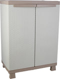 Terry Coffre de rangement, Armoire d'Intérieur et d'extérieur, 68 × 39 × 91, 5 cm, réglable, 2 Portes, 1 Étagère, 20kg, C-Rattan 680