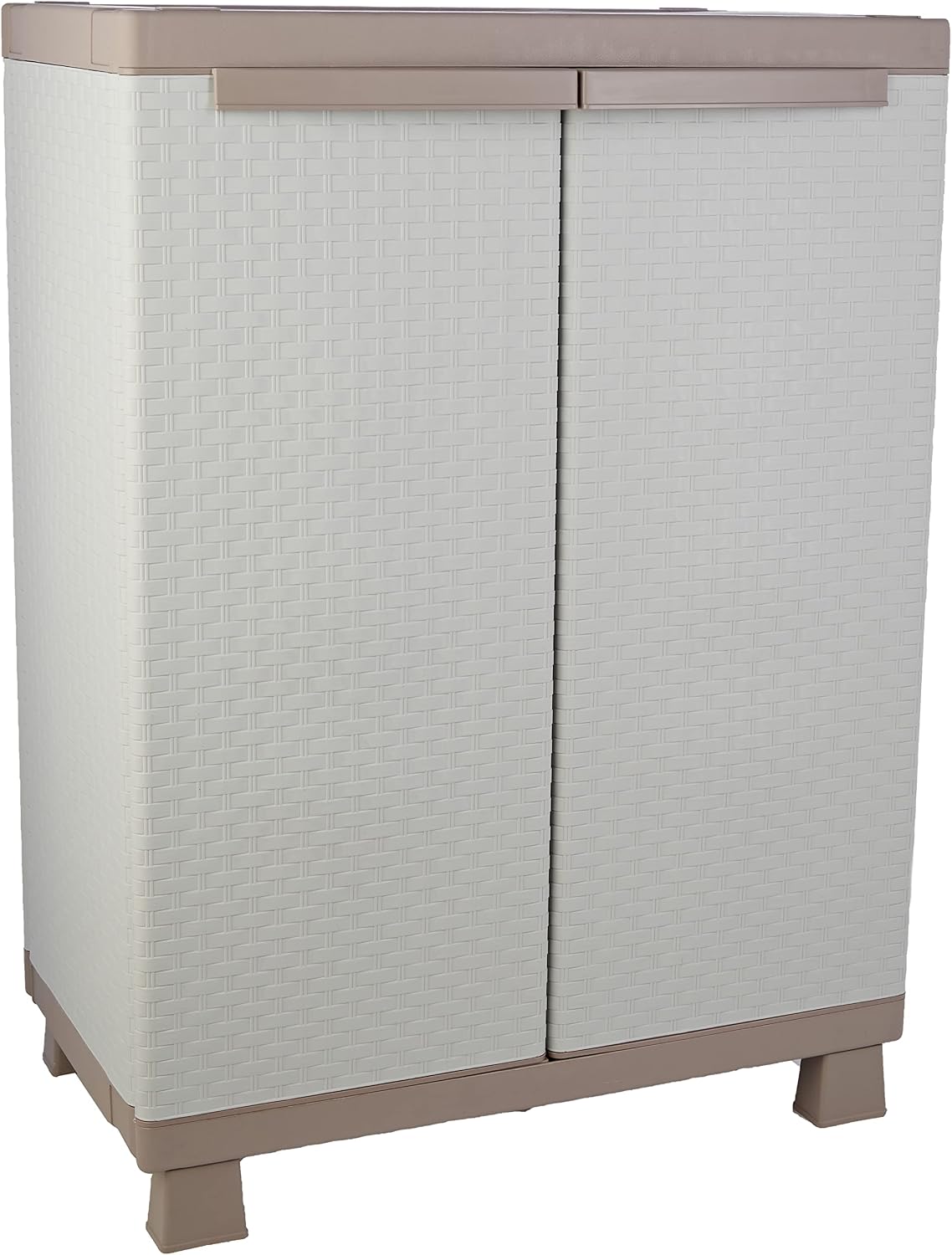 Terry Coffre de rangement, Armoire d'Intérieur et d'extérieur, 68 × 39 × 91, 5 cm, réglable, 2 Portes, 1 Étagère, 20kg, C-Rattan 680